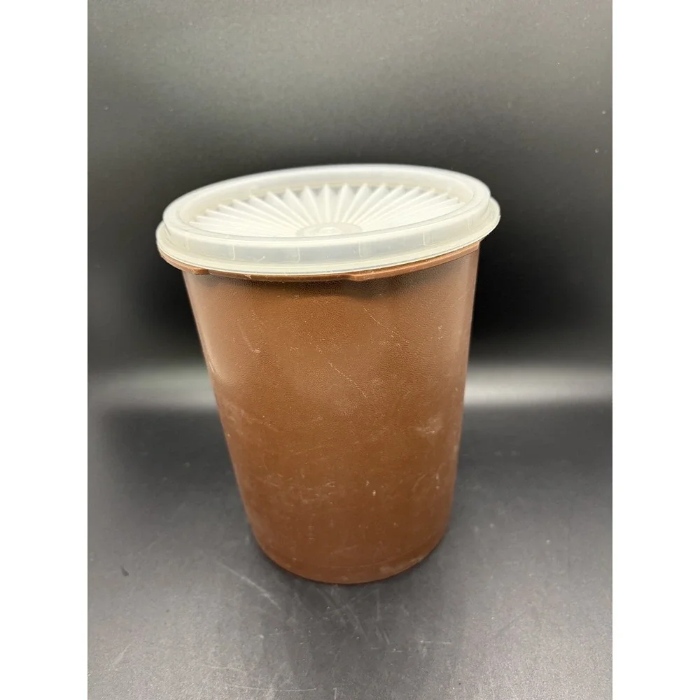 Vintage Brown‎ Tupperware Canister With Lid #809-8